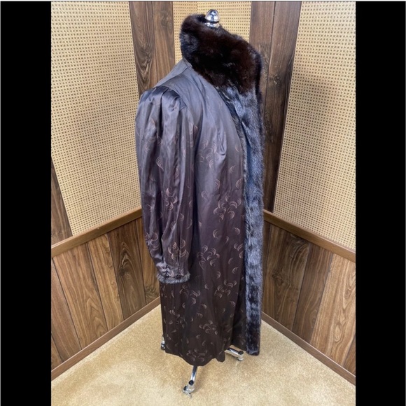 VINTAGE TIBOR FURS FULL LENGTH REAL BLACK MINK FUR COAT - Sized(4-6) - Picture 7 of 12
